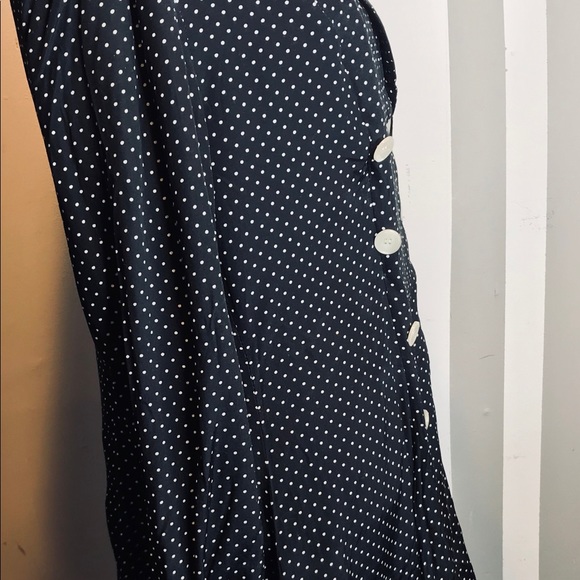 Vintage 1990 Black / white polka dot button dress. - Picture 3 of 8